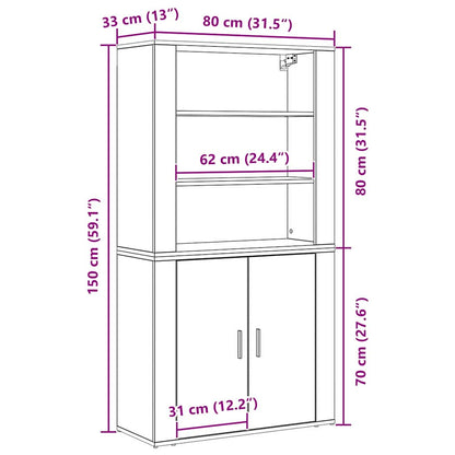 Bænk Sort Eg 80 X 33 X 150 Cm Konstrueret Træ - Billede 13