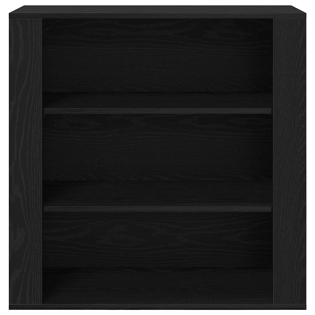 Højskab Med Skuffe Sort Eg 80 X 33 X 150 Cm Konstrueret Træ - Billede 7