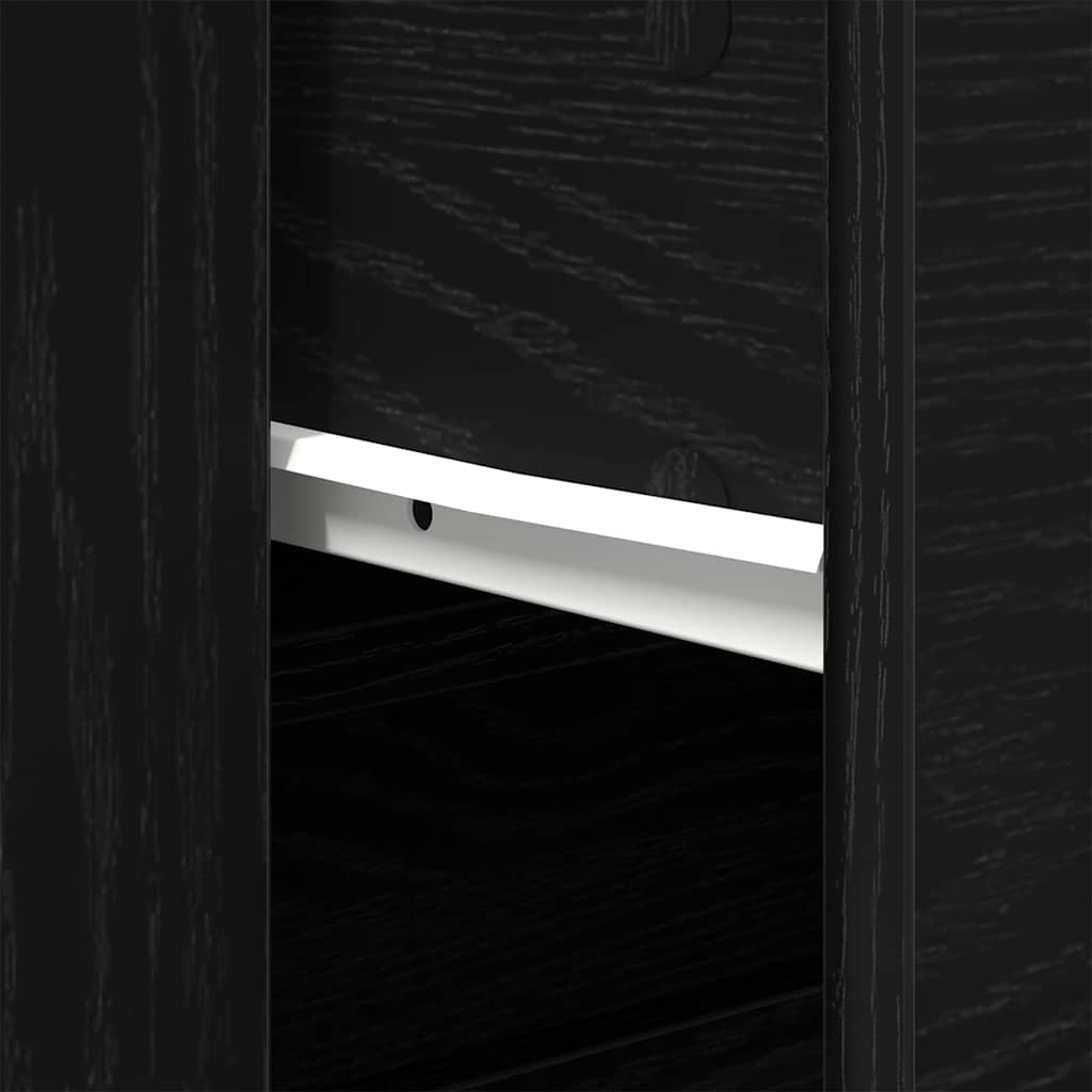 Skab Med Skuffe Sort Eg 240 X 33 X 70 Cm Konstrueret Træ - Billede 11