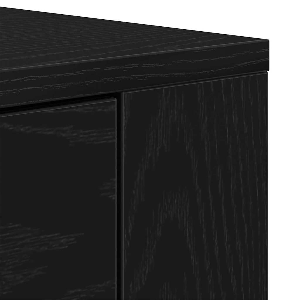 Skænk Med Skuffe Sort Eg 160 X 33 X 70 Cm Konstrueret Træ - Billede 7
