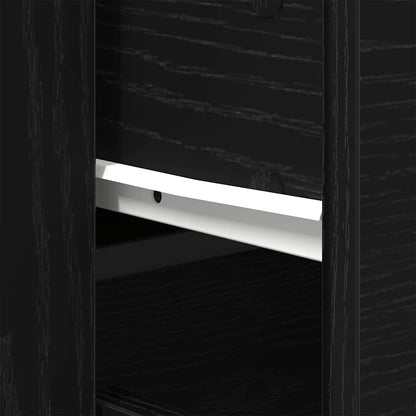 Sideboard Med Skuffe Sort Eg 240 X 33 X 70 Cm Konstrueret Træ - Billede 11
