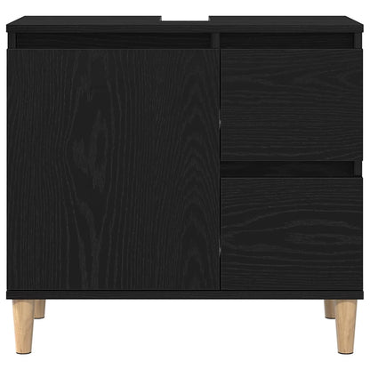Badeværelsesmøbel Sæt Med Skuffe 3 Pcs Sort 30 X 30 X 180 Cm - Billede 10