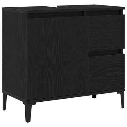 Badeværelsesmøbel Sæt Med Skuffe 3 Pcs Sort 30 X 30 X 180 Cm - Billede 7