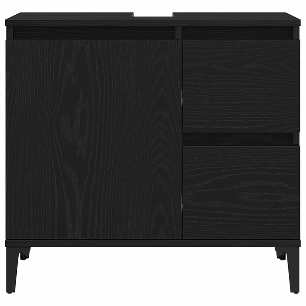 Badeværelsesmøbel Sæt Med Skuffe 3 Pcs Sort 30 X 30 X 180 Cm - Billede 10