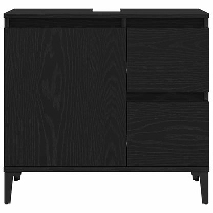 Badeværelsesmøbel Sæt Med Skuffe 3 Pcs Sort 30 X 30 X 180 Cm - Billede 10