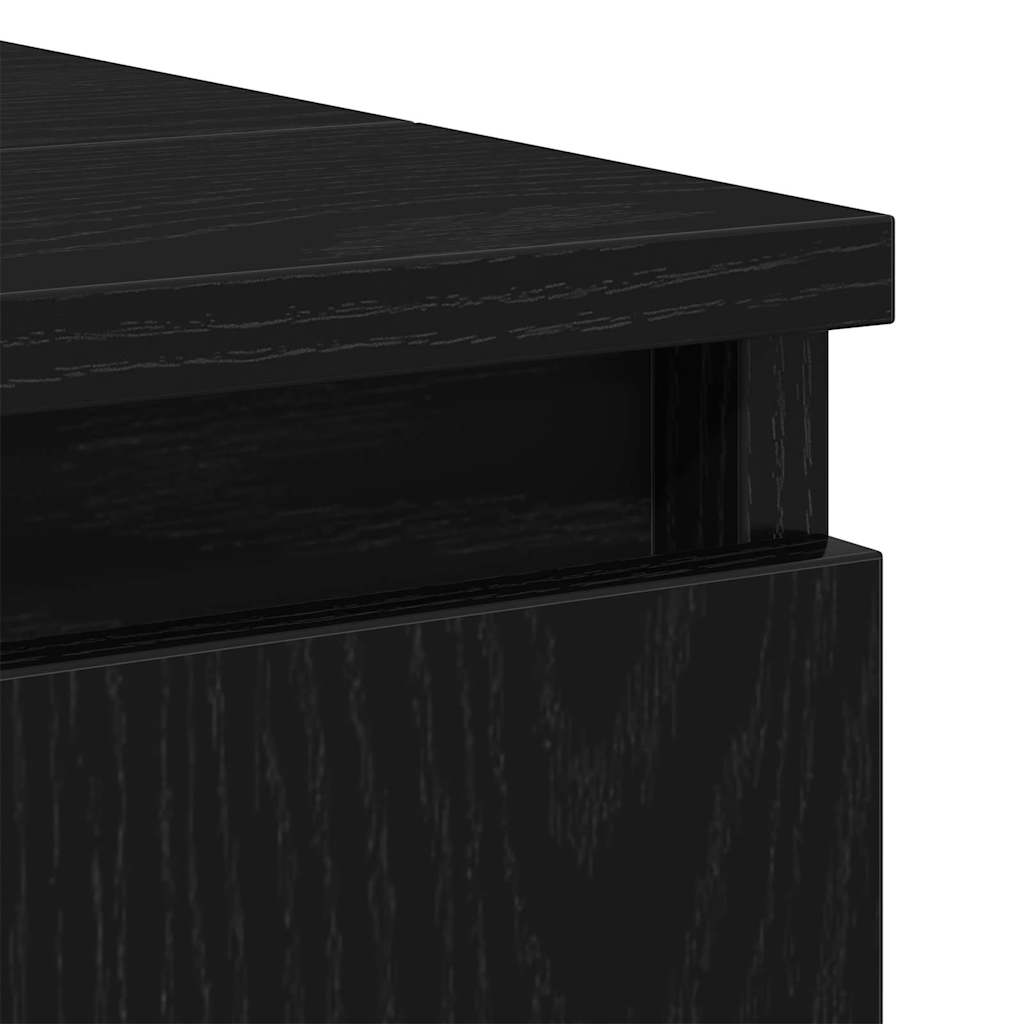 Badeværelsesmøbel Sæt Med Dør 3 Pcs Sort 30 X 30 X 180 Cm - Billede 13