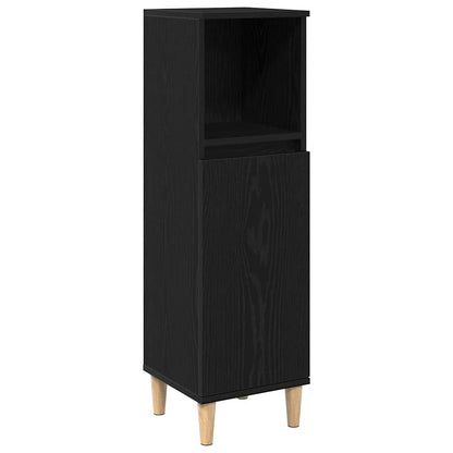 Badeværelsesmøbel Sæt Med Dør 3 Pcs Sort 30 X 30 X 180 Cm - Billede 6