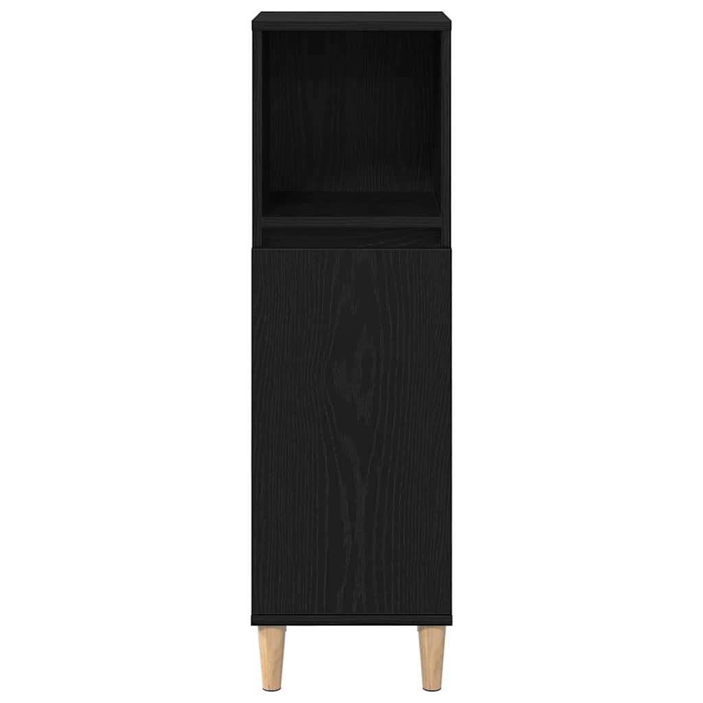 Badeværelsesmøbel Sæt Med Dør 3 Pcs Sort 30 X 30 X 180 Cm - Billede 9