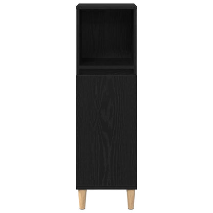 Badeværelsesmøbel Sæt Med Dør 3 Pcs Sort 30 X 30 X 180 Cm - Billede 9
