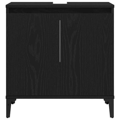 Badeværelsesmøbel Sæt Med Dør 3 Pcs Sort 30 X 30 X 180 Cm - Billede 10