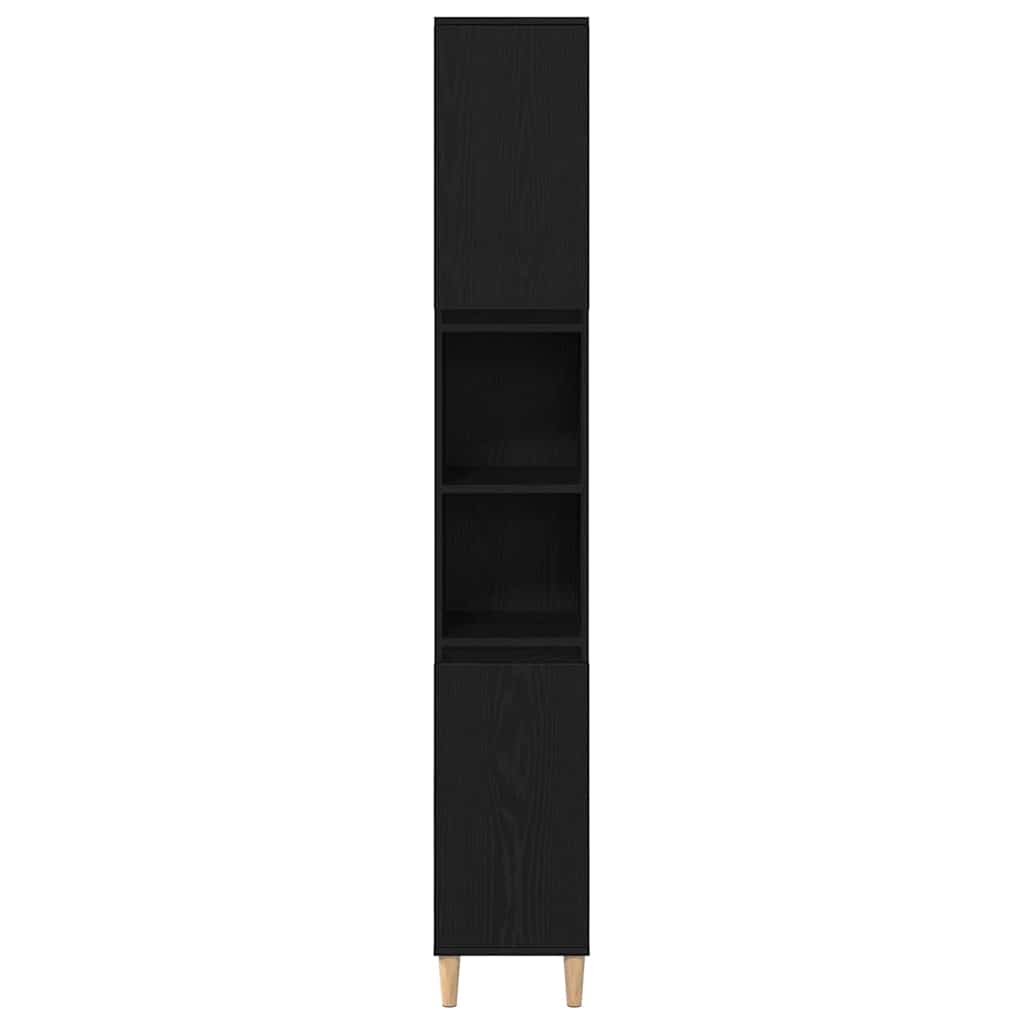 Badeværelsesmøbel Sæt Med Skuffe 3 Pcs Sort 30 X 30 X 180 Cm - Billede 8