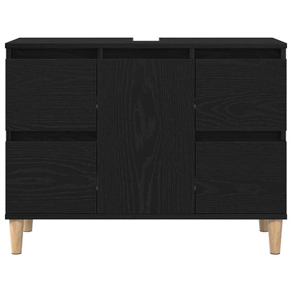 Badeværelsesmøbel Sæt Med Skuffe 3 Pcs Sort 30 X 30 X 180 Cm - Billede 10