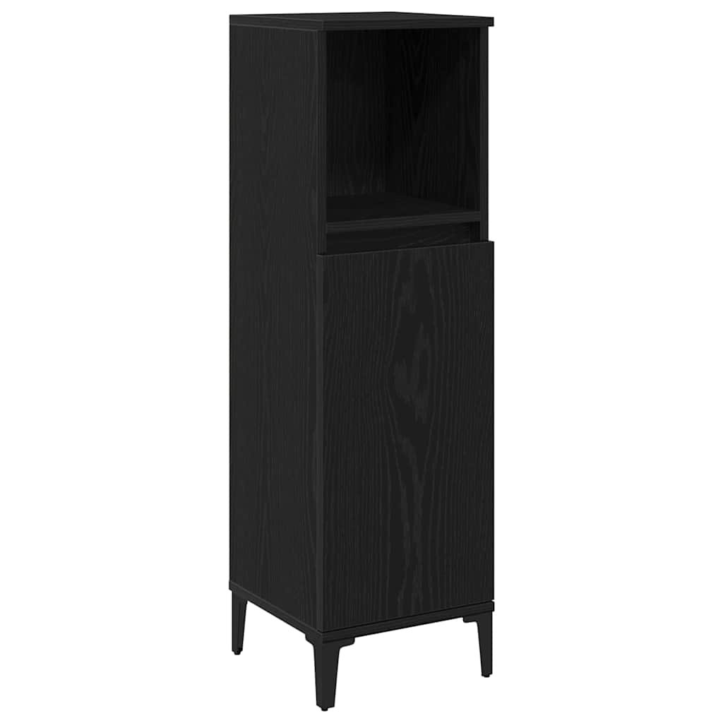 Badeværelsesmøbel Sæt Med Skuffe 3 Pcs Sort 30 X 30 X 180 Cm - Billede 6