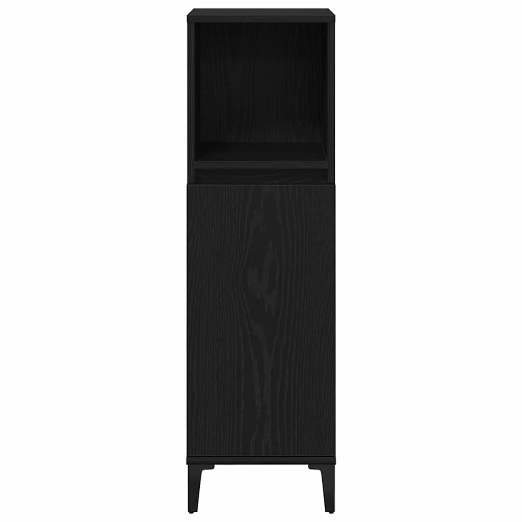 Badeværelsesmøbel Sæt Med Skuffe 3 Pcs Sort 30 X 30 X 180 Cm - Billede 9