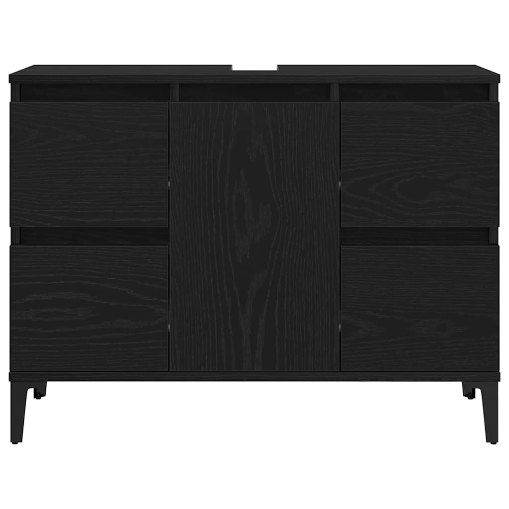 Badeværelsesmøbel Sæt Med Skuffe 3 Pcs Sort 30 X 30 X 180 Cm - Billede 10