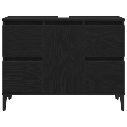 Badeværelsesmøbel Sæt Med Skuffe 3 Pcs Sort 30 X 30 X 180 Cm - Billede 10