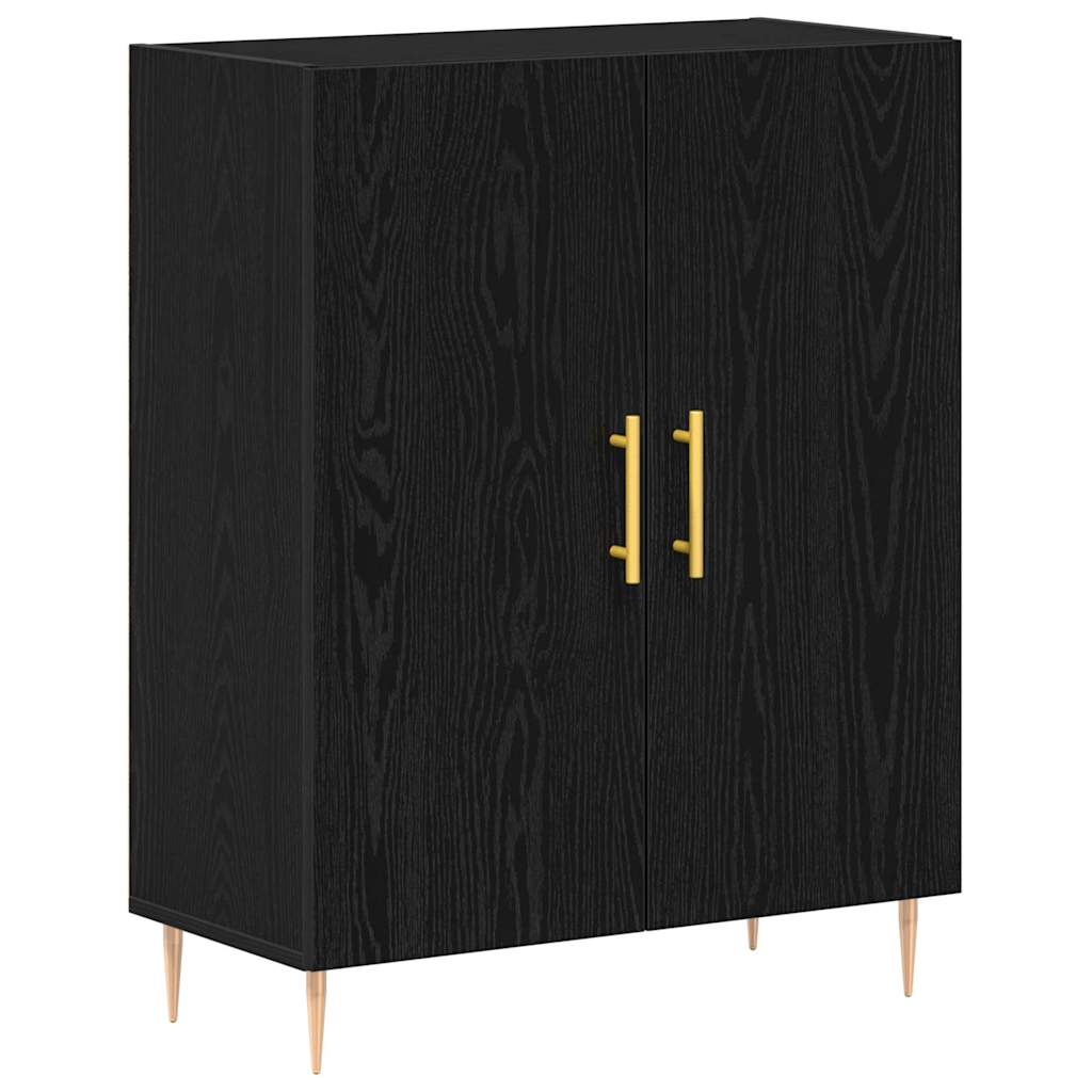 Highboard 2 Pcs Sort Eg 70 X 34 X 180 Cm Konstrueret Træ - Billede 5