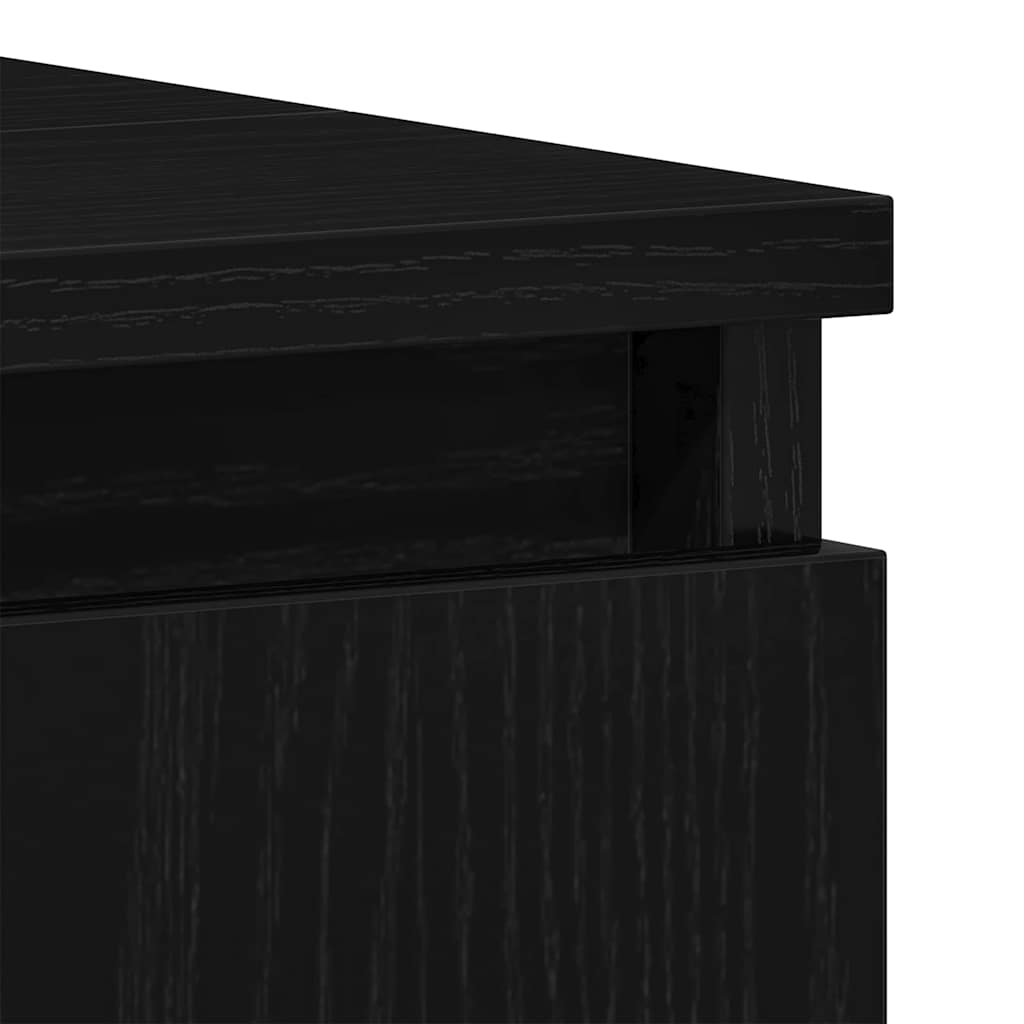 Badeværelsesmøbel Sæt Med Dør 3 Pcs Sort Eg 30 X 30 X 190 Cm - Billede 11