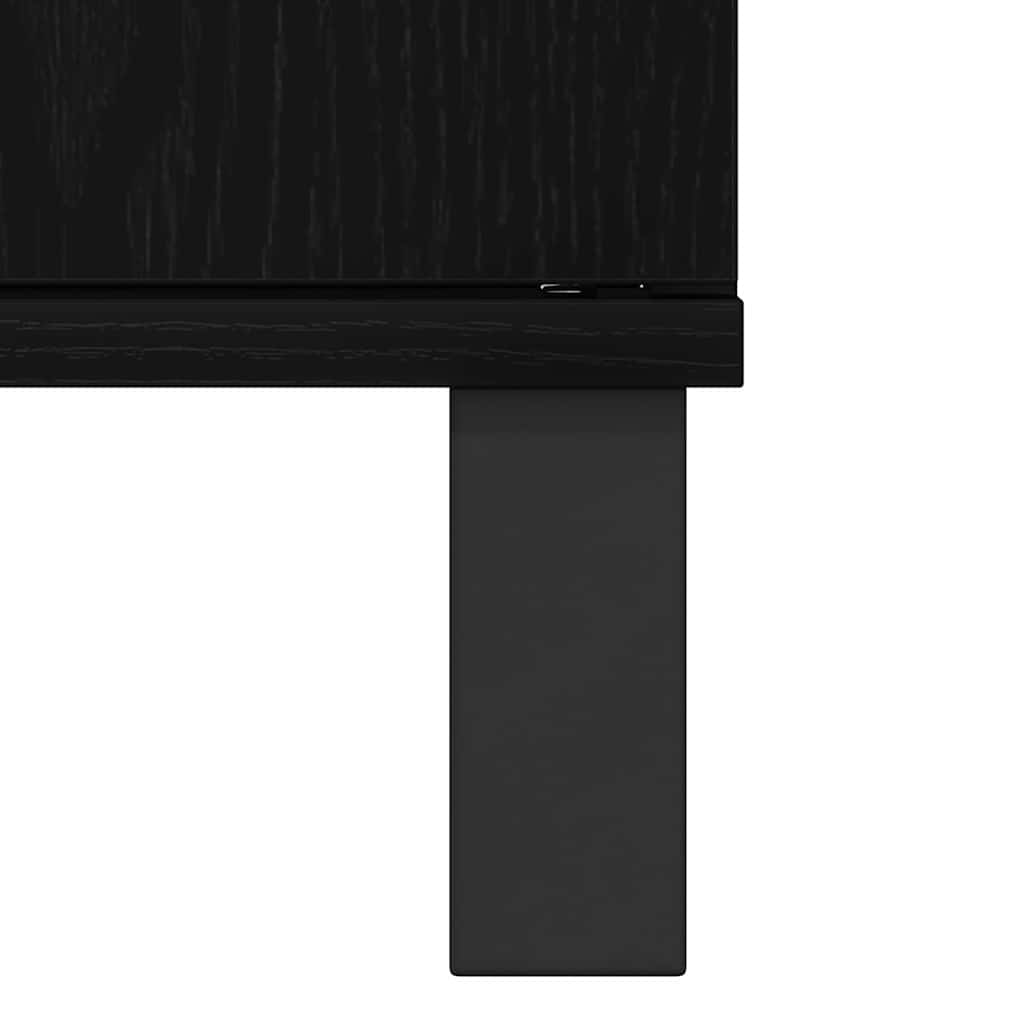 Badeværelsesmøbel Sæt Med Dør 3 Pcs Sort 30 X 30 X 190 Cm - Billede 13