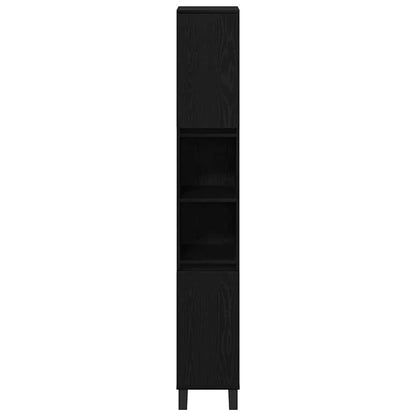 Badeværelsesmøbel Sæt Med Dør 3 Pcs Sort 30 X 30 X 190 Cm - Billede 8