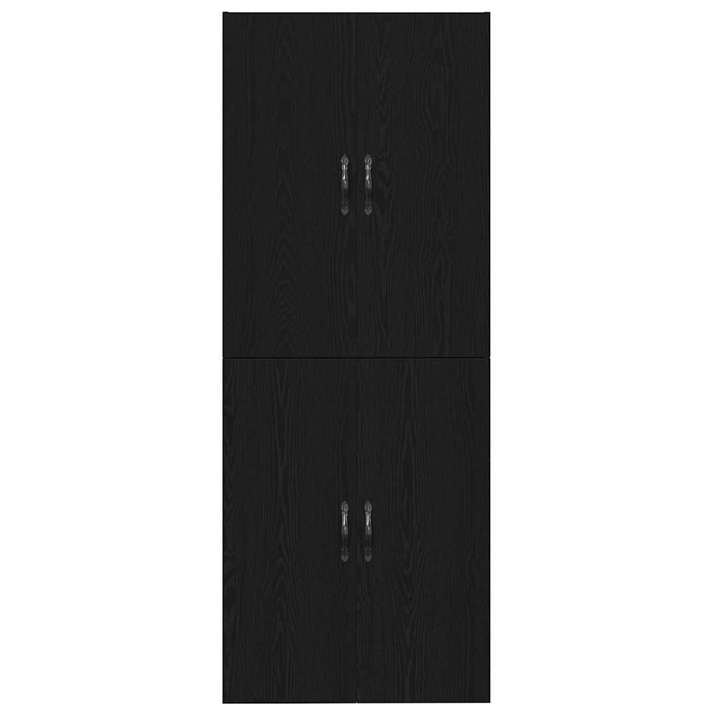 Vægskab 2 Pcs Sort Eg 69.5 X 34 X 90 Cm Konstrueret Træ - Billede 6