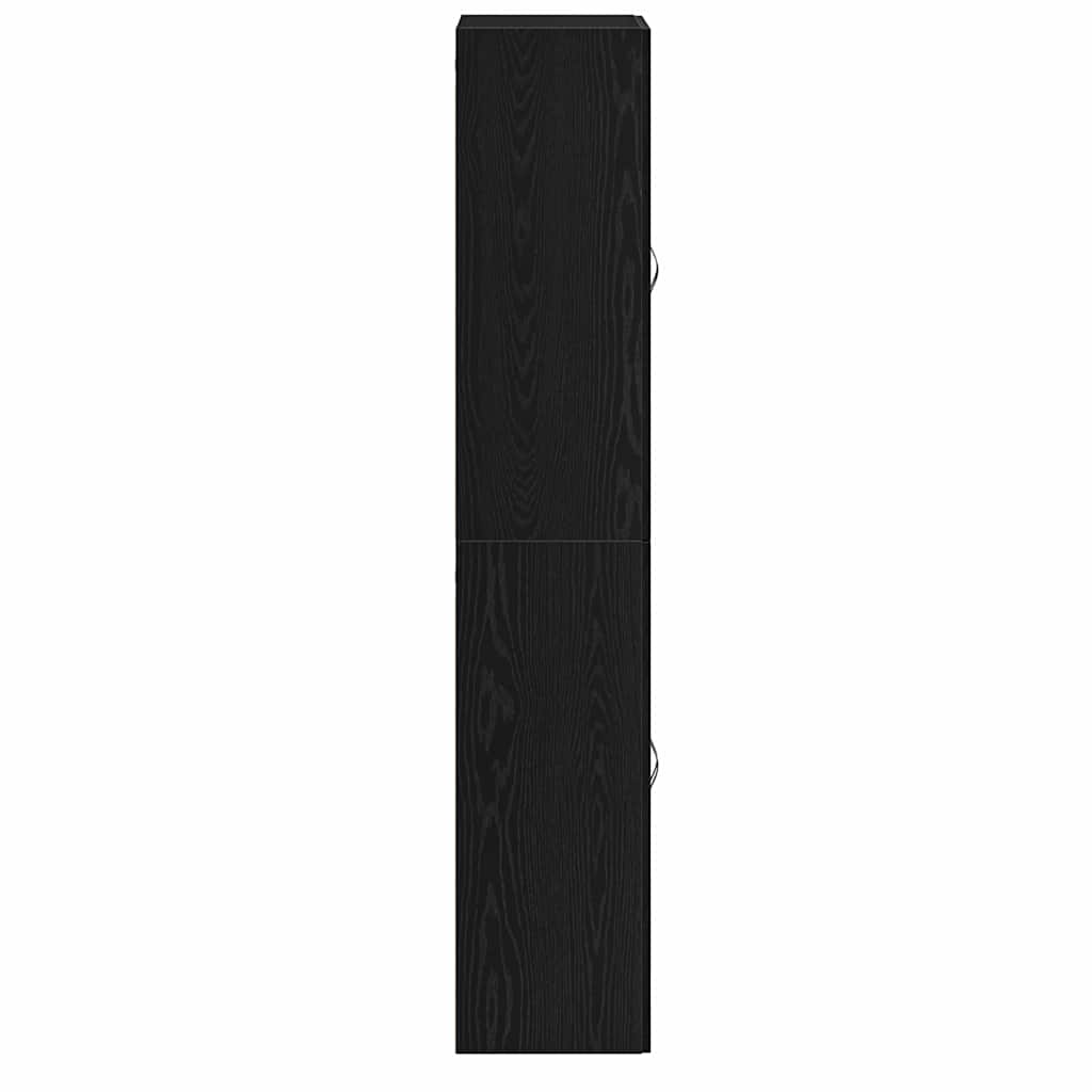 Vægskab 2 Pcs Sort Eg 69.5 X 34 X 90 Cm Konstrueret Træ - Billede 7
