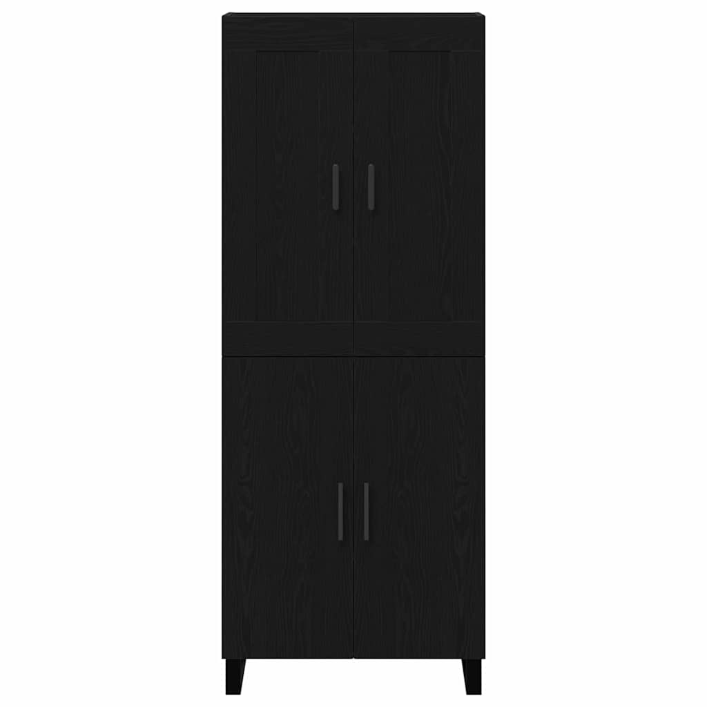 Highboard 2 Pcs Sort Eg 69,5 X 34 X 180 Cm Konstrueret Træ - Billede 7