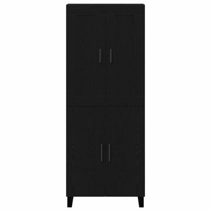 Highboard 2 Pcs Sort Eg 69,5 X 34 X 180 Cm Konstrueret Træ - Billede 7