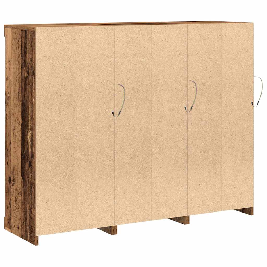 Sideboard 3 Pcs Gammelt Træ 123 X 37 X 100 Cm Konstrueret Træ - Billede 9