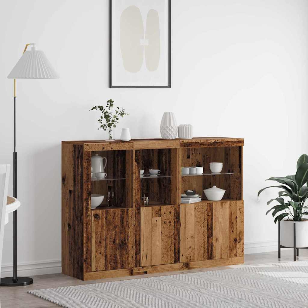 Sideboard Gammelt Træ 142,5 X 37 X 100 Cm Konstrueret Træ - Hovedbillede