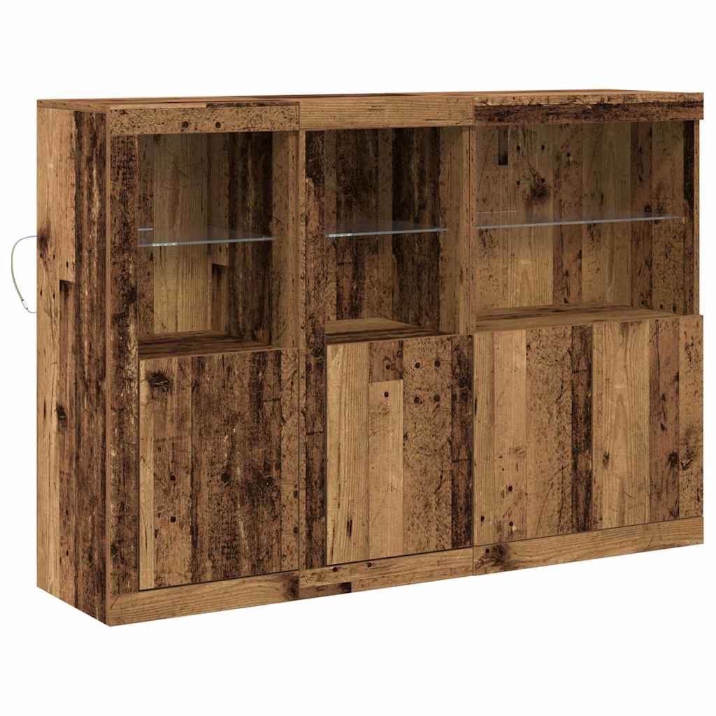 Sideboard Gammelt Træ 142,5 X 37 X 100 Cm Konstrueret Træ - Billede 2