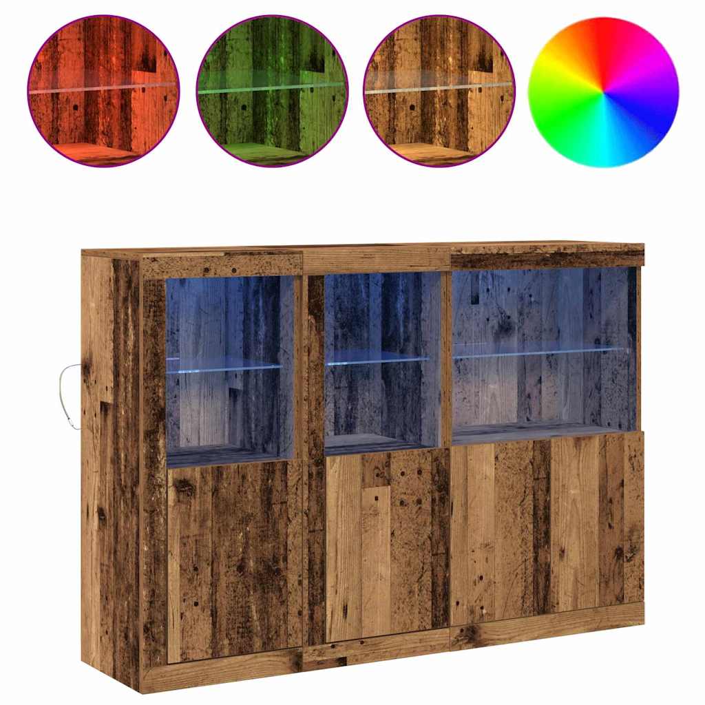 Sideboard Gammelt Træ 142,5 X 37 X 100 Cm Konstrueret Træ - Billede 4