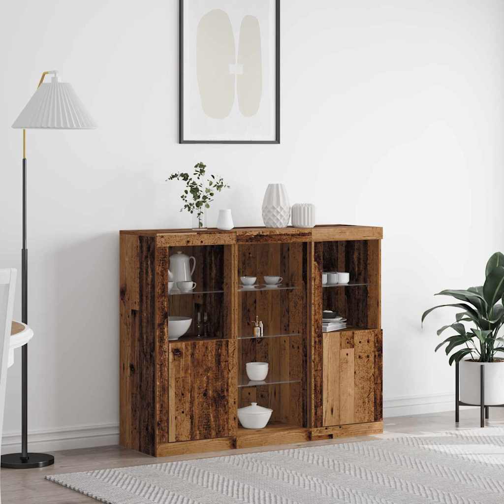 Sideboard Gammelt Træ 123 X 37 X 100 Cm Konstrueret Træ - Hovedbillede