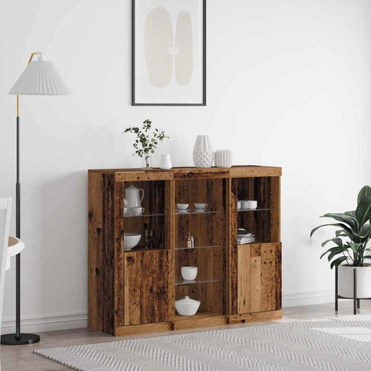 Sideboard Gammelt Træ 123 X 37 X 100 Cm Konstrueret Træ - Hovedbillede