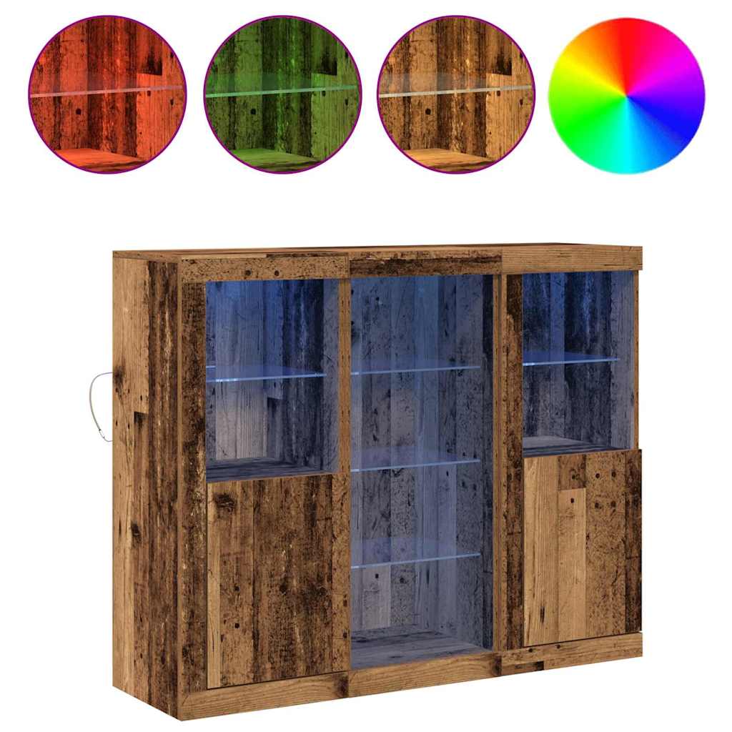Sideboard Gammelt Træ 123 X 37 X 100 Cm Konstrueret Træ - Billede 4