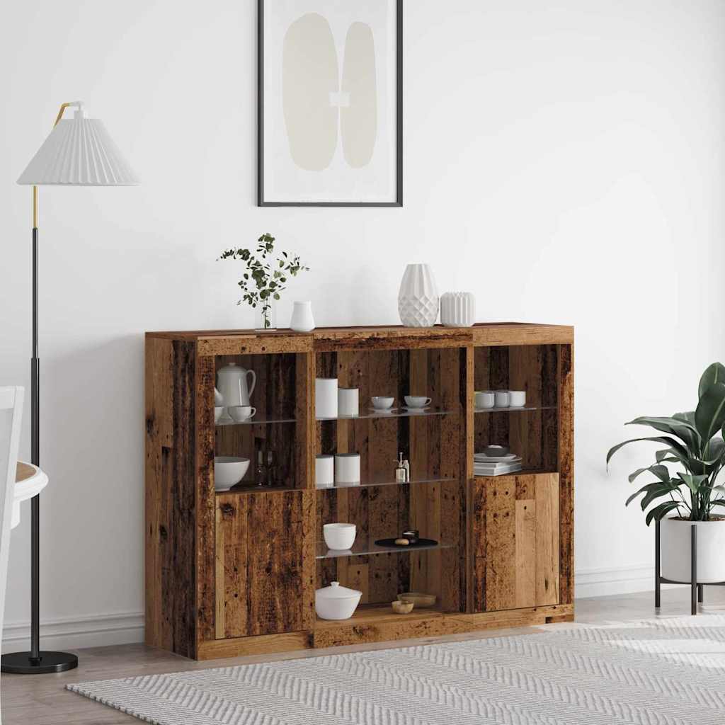 Sideboard Gammelt Træ 142,5 X 37 X 100 Cm Konstrueret Træ - Hovedbillede