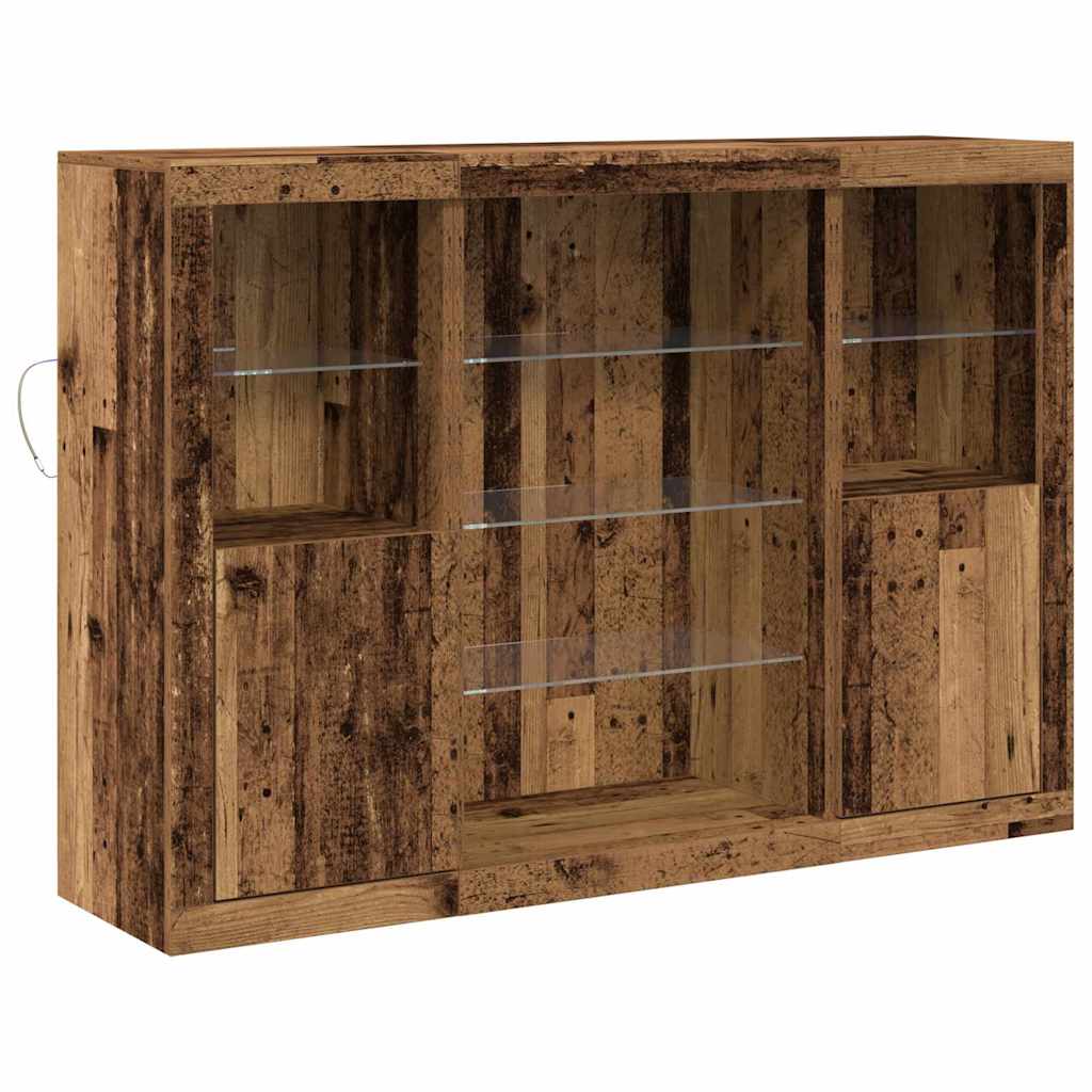Sideboard Gammelt Træ 142,5 X 37 X 100 Cm Konstrueret Træ - Billede 2