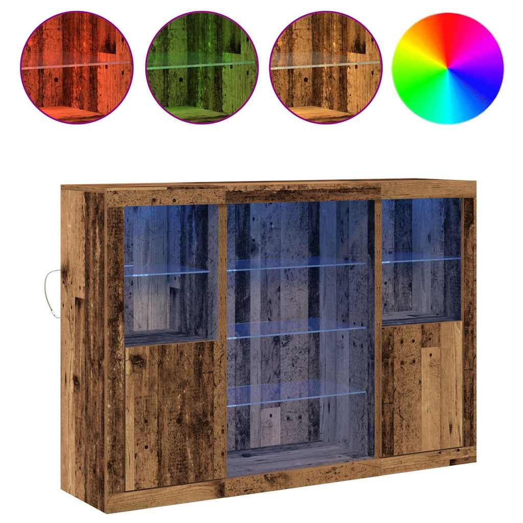 Sideboard Gammelt Træ 142,5 X 37 X 100 Cm Konstrueret Træ - Billede 4