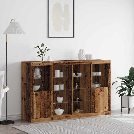 Sideboard Gammelt Træ 163 X 37 X 100 Cm Konstrueret Træ - Hovedbillede