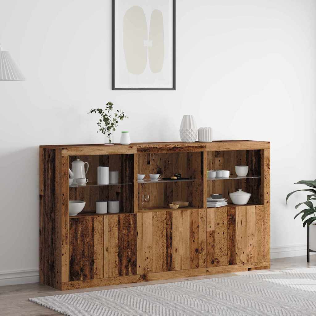 Sideboard Gammelt Træ 181,5 X 37 X 100 Cm Konstrueret Træ - Hovedbillede
