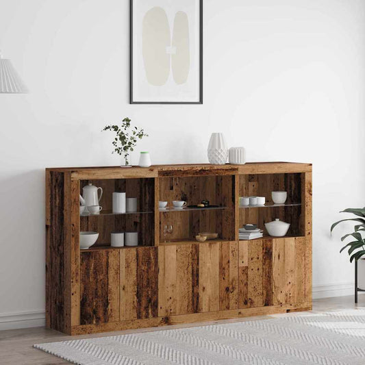 Sideboard Gammelt Træ 181,5 X 37 X 100 Cm Konstrueret Træ - Hovedbillede