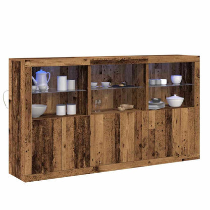 Sideboard Gammelt Træ 181,5 X 37 X 100 Cm Konstrueret Træ - Billede 3