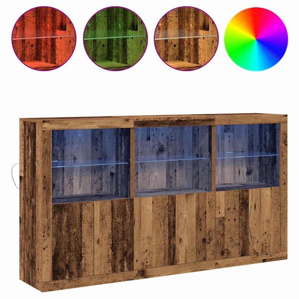 Sideboard Gammelt Træ 181,5 X 37 X 100 Cm Konstrueret Træ - Billede 4