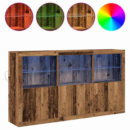 Sideboard Gammelt Træ 181,5 X 37 X 100 Cm Konstrueret Træ - Billede 4