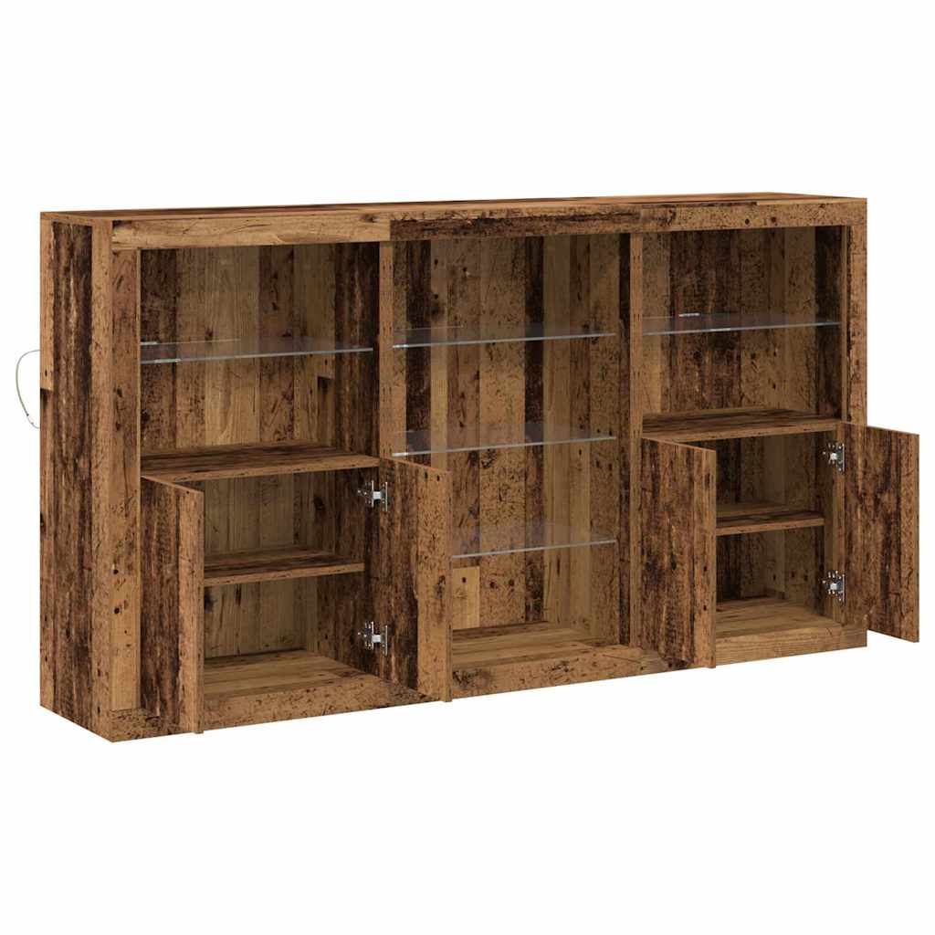 Sideboard Gammelt Træ 181,5 X 37 X 100 Cm Konstrueret Træ - Billede 7