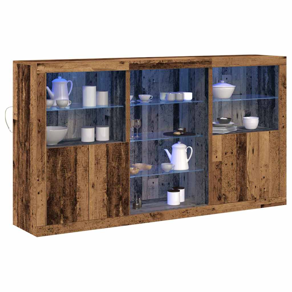 Sideboard Gammelt Træ 181,5 X 37 X 100 Cm Konstrueret Træ - Billede 3