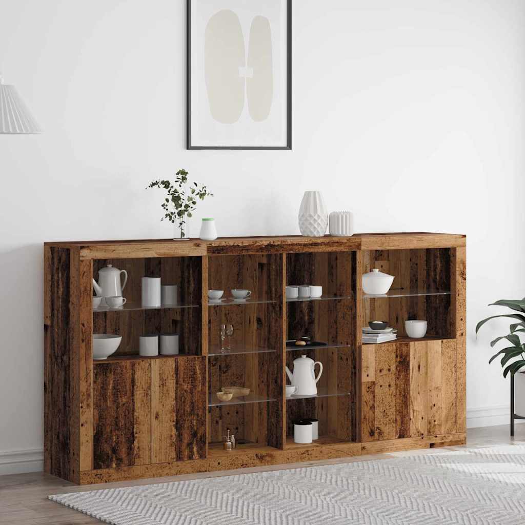 Sideboard Gammelt Træ 202 X 37 X 100 Cm Konstrueret Træ - Hovedbillede
