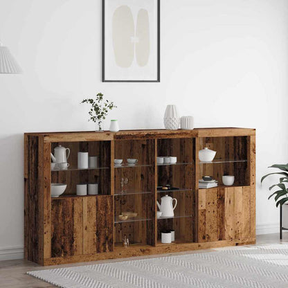 Sideboard Gammelt Træ 202 X 37 X 100 Cm Konstrueret Træ - Hovedbillede