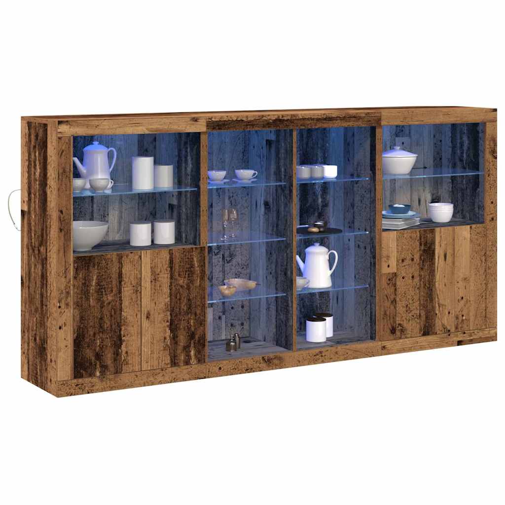 Sideboard Gammelt Træ 202 X 37 X 100 Cm Konstrueret Træ - Billede 3