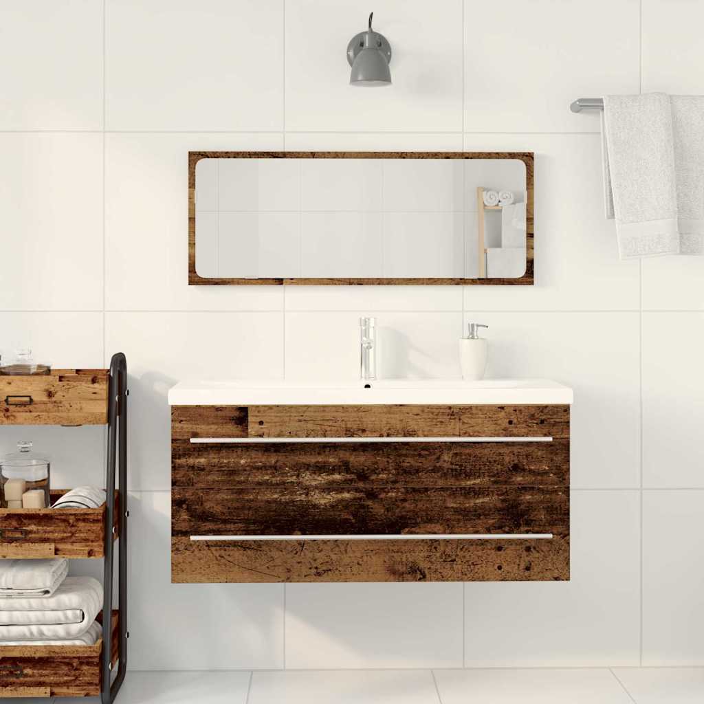 Vaskeskab Med Vask 2 Pcs Gammelt Træ 100 X 38.5 X 48 Cm - Billede 4